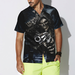 Hunter Skull Shirt For Men Hawaiian Shirt - Hyperfavor