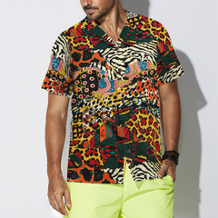 Traditional African Mixed Animal Skin Hawaiian Shirt - Hyperfavor