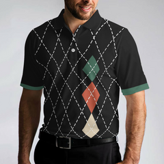 Best Dad By Par Polo Shirt, Best Argyle Pattern Golf Shirt For Male, Golf Gift Idea For Dad On Father's Day - Hyperfavor