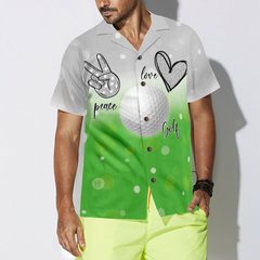 Peace Golf Love Hawaiian Shirt - Hyperfavor