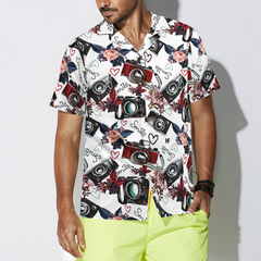Vintage Camera Pattern Hawaiian Shirt - Hyperfavor