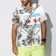 Navy Chicago Hawaiian Shirt - Hyperfavor