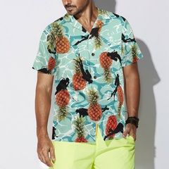 Tropical Pineapple Ocean Scuba Diving Hawaiian Shirt - Hyperfavor