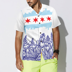 Bluebonnet Flag High Rise Building Hawaiian Shirt - Hyperfavor