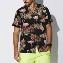 Flamingo Rose Gold Pattern Hawaiian Shirt - Hyperfavor