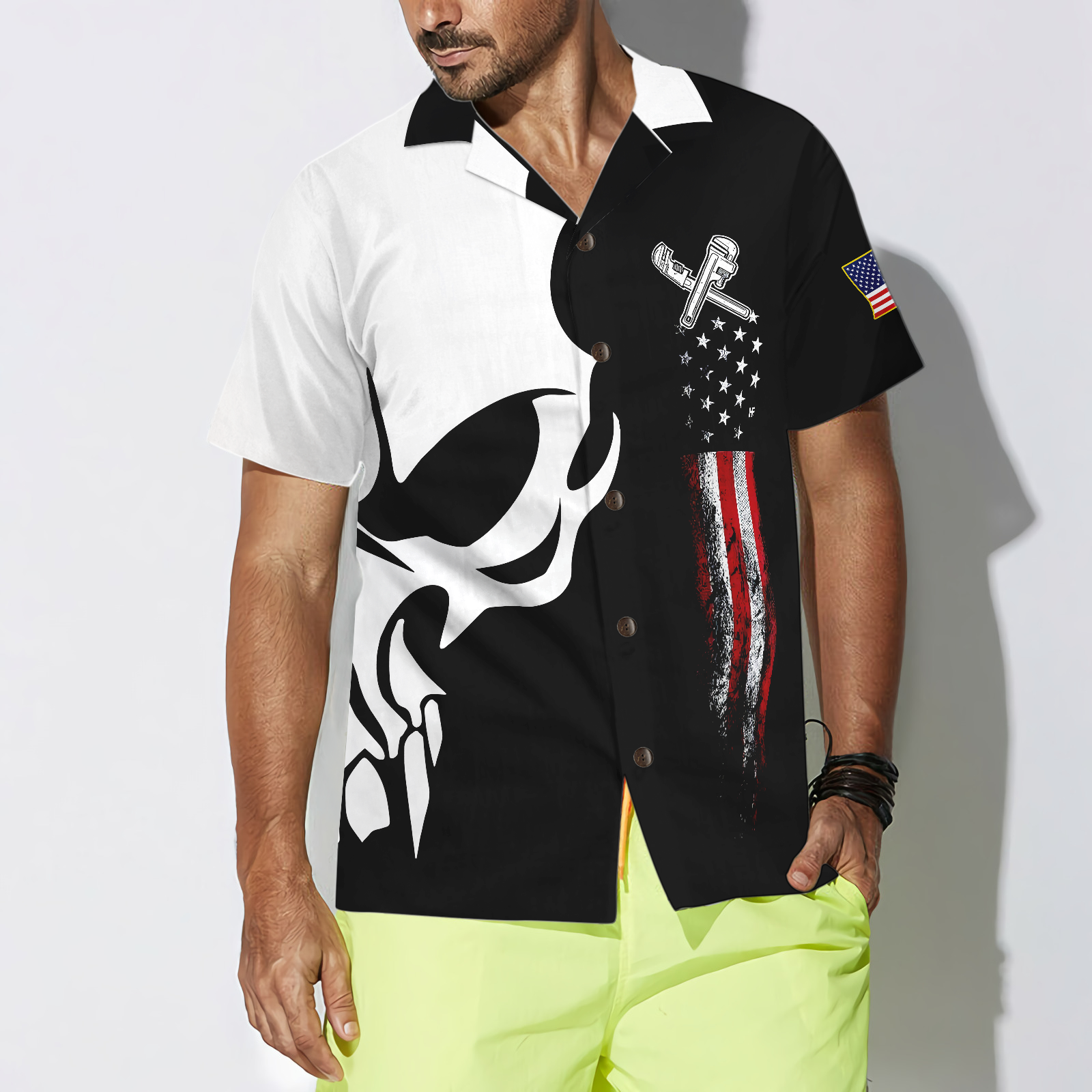 Plumber Proud Skull Hawaiian Shirt - Hyperfavor