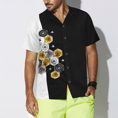 Geometry Bee Hex Hawaiian Shirt - Hyperfavor