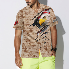 Veteran Proud US Desert Marine Camouflage Hawaiian Shirt - Hyperfavor