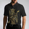 Live Like A King Playing Golf Black And Gold Polo Shirt, Luxury Playing Card Poker Polo Shirt, Best Golf Shirt For Men - Hyperfavor