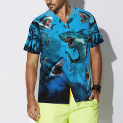 Shark Under The Sea Hawaiian Shirt - Hyperfavor