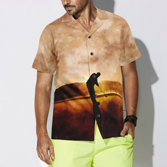 Playing Golf At Sunset Hawaiian Shirt - Hyperfavor