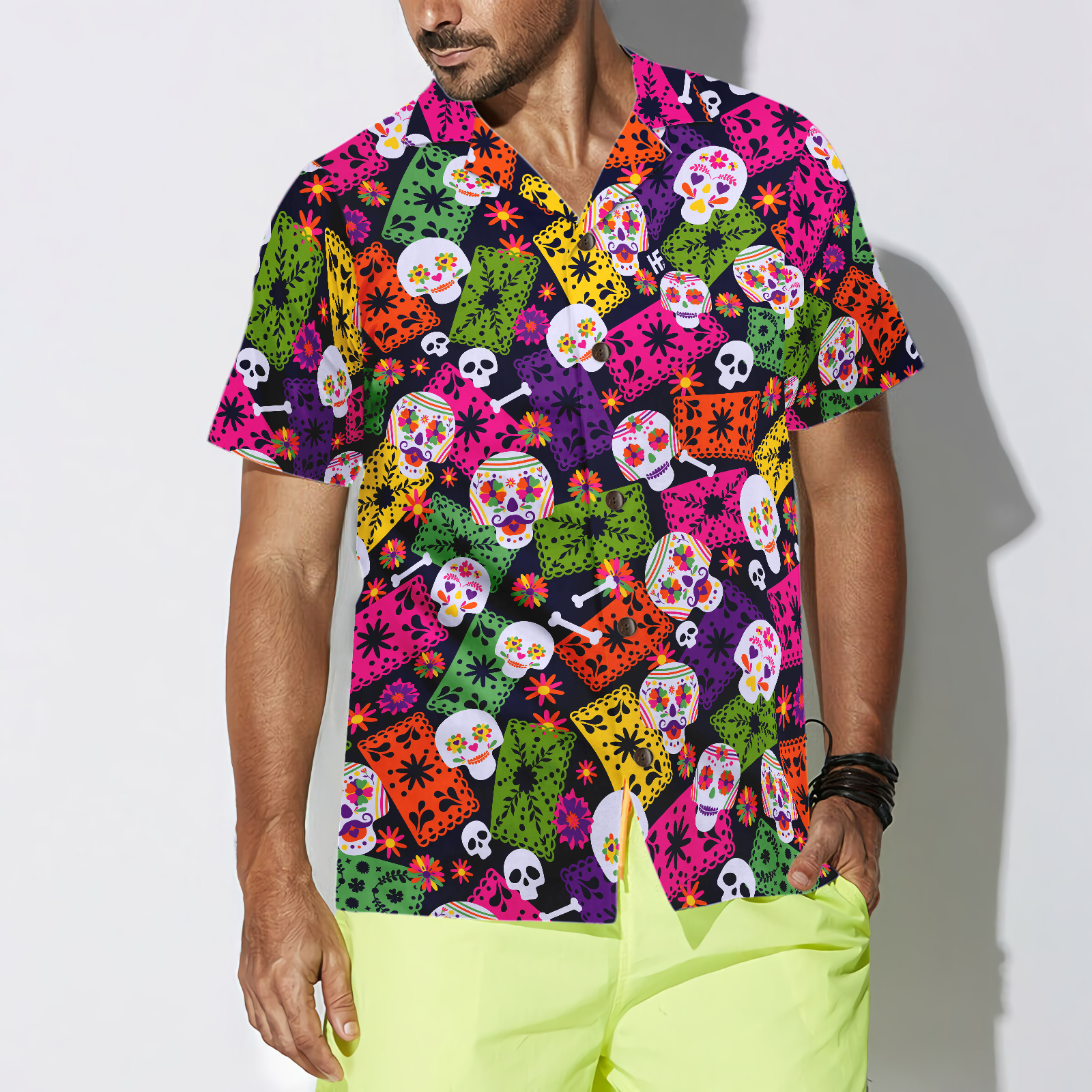 Mexican Skull Pattern Hawaiian Shirt - Hyperfavor