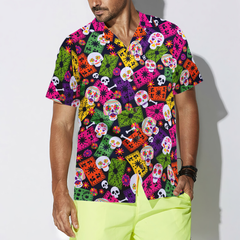 Mexican Skull Pattern Hawaiian Shirt - Hyperfavor