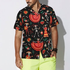 Skull Day Of The Dead Flower Hawaiian Shirt - Hyperfavor