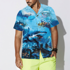 Extreme Dangerous Shark In The Sea Hawaiian Shirt - Hyperfavor