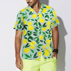 Tropical Lemon & Leaves Hawaiian Shirt - Hyperfavor