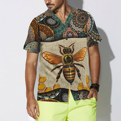 Boho Mandala Bee Hawaiian Shirt - Hyperfavor