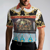 The Last Supper Renaissance Pattern Polo Shirt, Luxury Gold Brocade Pattern Christian Shirt For Men - Hyperfavor