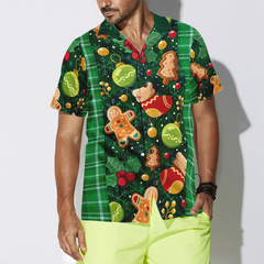 Hyperfavor Christmas Green Plaid Pattern Hawaiian shirt, Christmas Shirts Short Sleeve Button Down Shirt For Men And Women - Hyperfavor