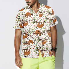 Cute Sloth On Tree Shirt For Men Hawaiian Shirt - Hyperfavor