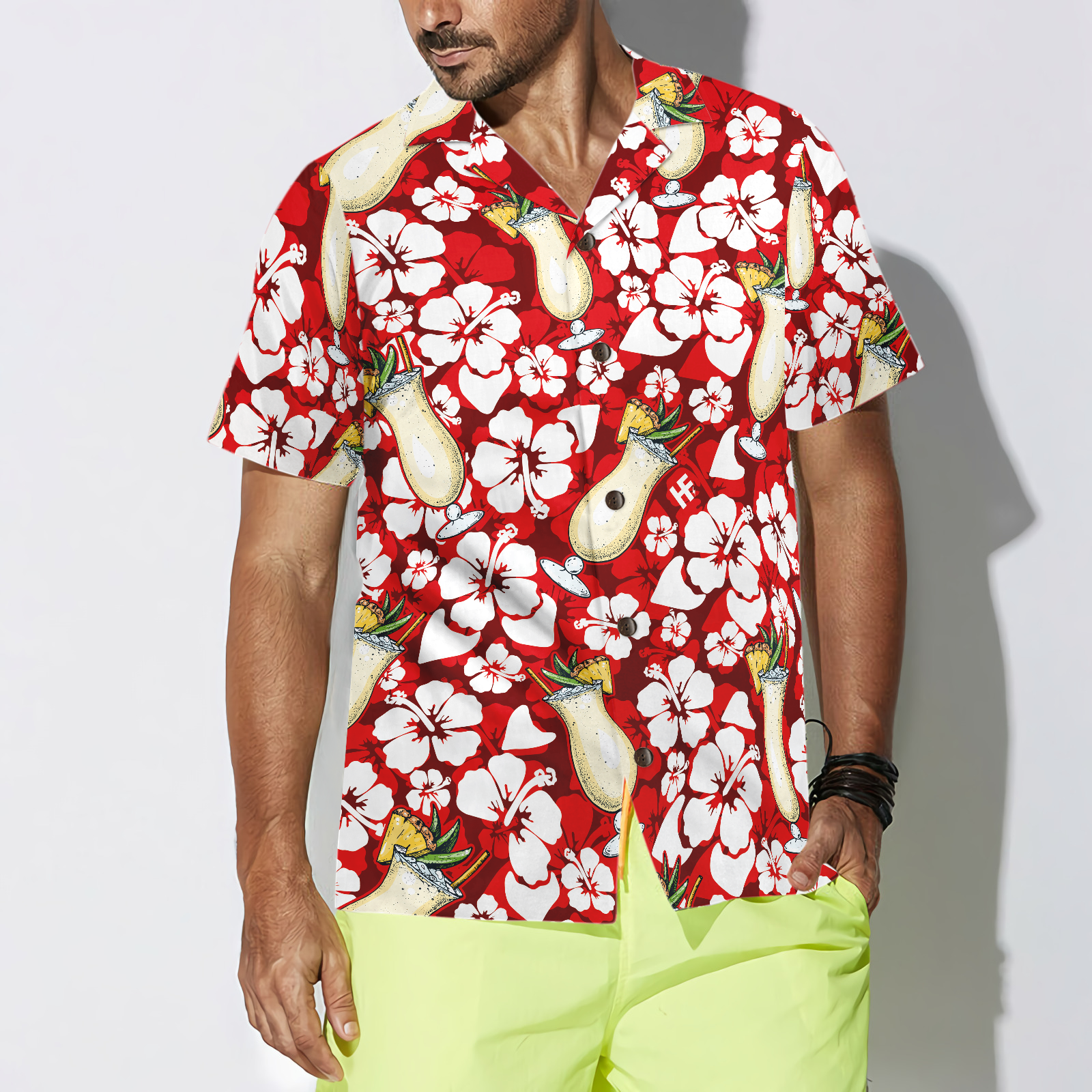 Pina Colada Cocktail Pattern Hawaiian Shirt - Hyperfavor