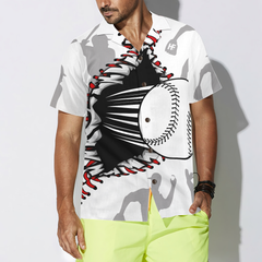 Baseball Wear Out Pattern Hawaiian Shirt - Hyperfavor