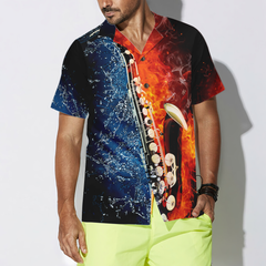 Saxophone With Water And Flame Hawaiian Shirt - Hyperfavor