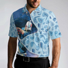 Golf Swing Abstract With Golf Club Header Pattern Golf Polo Shirt, Sky Blue Golf Shirt For Men - Hyperfavor