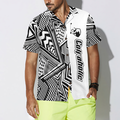 Black and White Modern Pattern Golfaholic Hawaiian Shirt - Hyperfavor