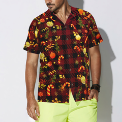 Hyperfavor Christmas Hawaiian Shirts, Merry Christmas Red Plaid Pattern Shirt Short Sleeve, Christmas Shirt Idea Gift For Men And Women - Hyperfavor