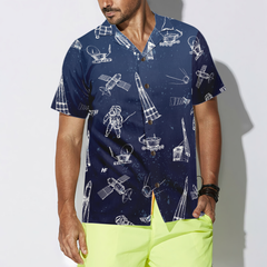 Spaceship And Spaceman Hawaiian Shirt - Hyperfavor