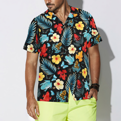 Tropical Flowers And Frogs Hawaiian Shirt - Hyperfavor