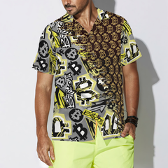 Bitcoin Doodle Funky Pattern Hawaiian Shirt - Hyperfavor