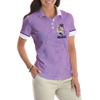 Peace Love Cure Lupus Awareness Short Sleeve Women Polo Shirt, Purple Ribbon Lupus Shirt For Ladies, Lupus Support Gift - Hyperfavor