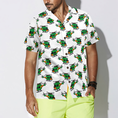Helicopter Green Hawaiian Shirt - Hyperfavor