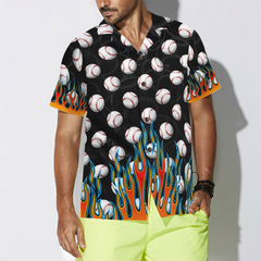 Flame Baseballs Hawaiian Shirt - Hyperfavor