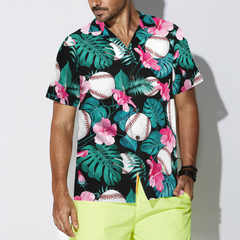 Tropical Flower Baseball Hawaiian Shirt - Hyperfavor