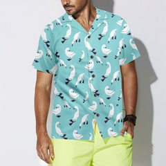 Ducks In Blue Hawaiian Shirt - Hyperfavor