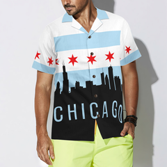 Chicago City Skyline Landmarks Hawaiian Shirt - Hyperfavor