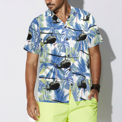 Navy Bell Twin Huey Hawaiian Shirt - Hyperfavor