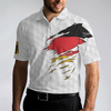 Golf Germany Flag Polo Shirt, White Golf Pattern Polo Shirt, German Golf Shirt For Men - Hyperfavor