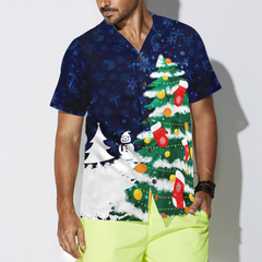 Hyperfavor Christmas Tree Hawaiian Shirt, Christmas Shirts Short Sleeve Button Down Shirt for Men and Women - Hyperfavor