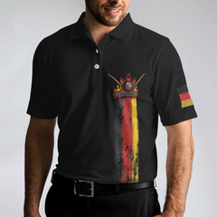German Flag Master Baiter Golf Polo Shirt, Black Wet Paint Skull Polo Shirt, Best Golf Shirt For Men - Hyperfavor