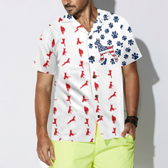 Doberman American Flag Hawaiian Shirt - Hyperfavor