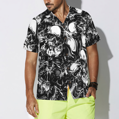3D Skull Pattern Hawaiian Shirt - Hyperfavor