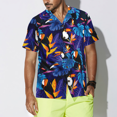 Toucan Birds Tropical Leaves V1 Hawaiian Shirt - Hyperfavor