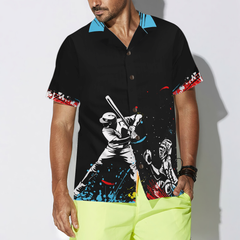 Colorful Baseball Dark Background Hawaiian Shirt - Hyperfavor