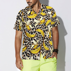 Banana On Leopard Pattern Hawaiian Shirt - Hyperfavor