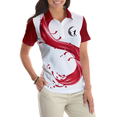 That's What I Do I Play Golf I Drink Wine Short Sleeve Women Polo Shirt - Hyperfavor