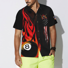 Flame 8 Ball Billiard Pool Hawaiian Shirt - Hyperfavor